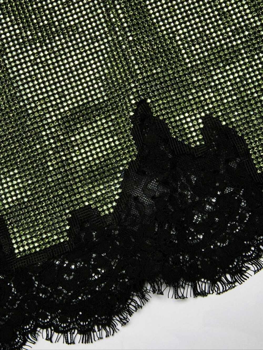 Self Portrait Green Crystal Chainmail Top - Picture 6 of 6